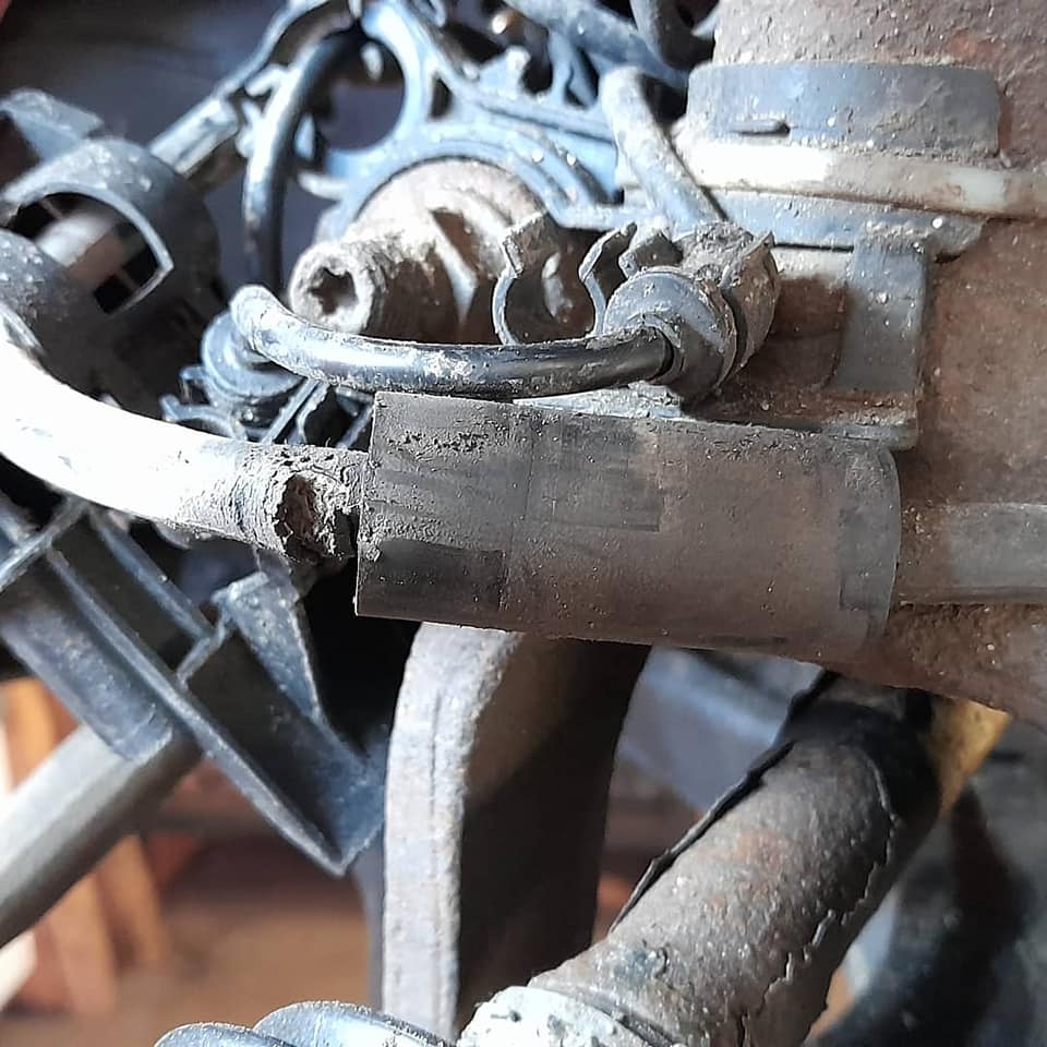 Detail opotrebovaného dielu podvozku